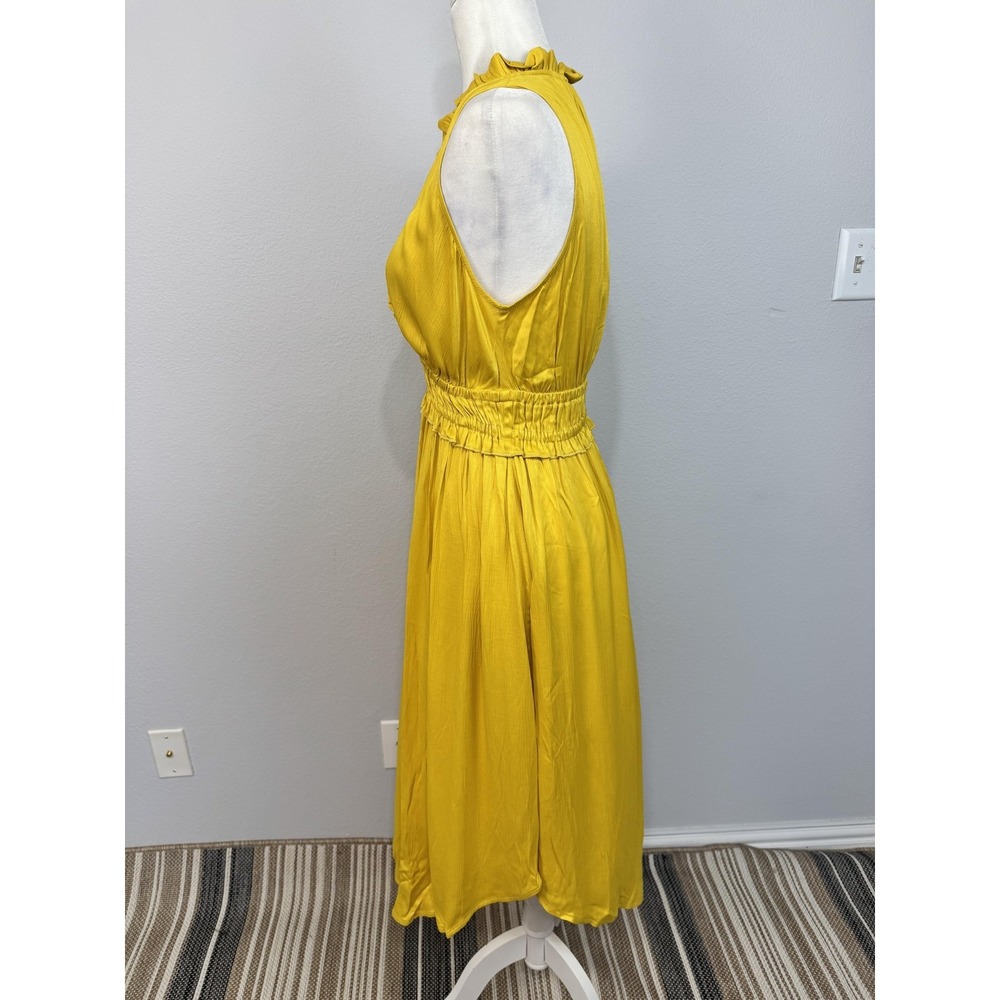 Maeve Anthropologie La Habana Dress Women's Small Yellow Ruffle Midi Sundress - Picture 10 of 16